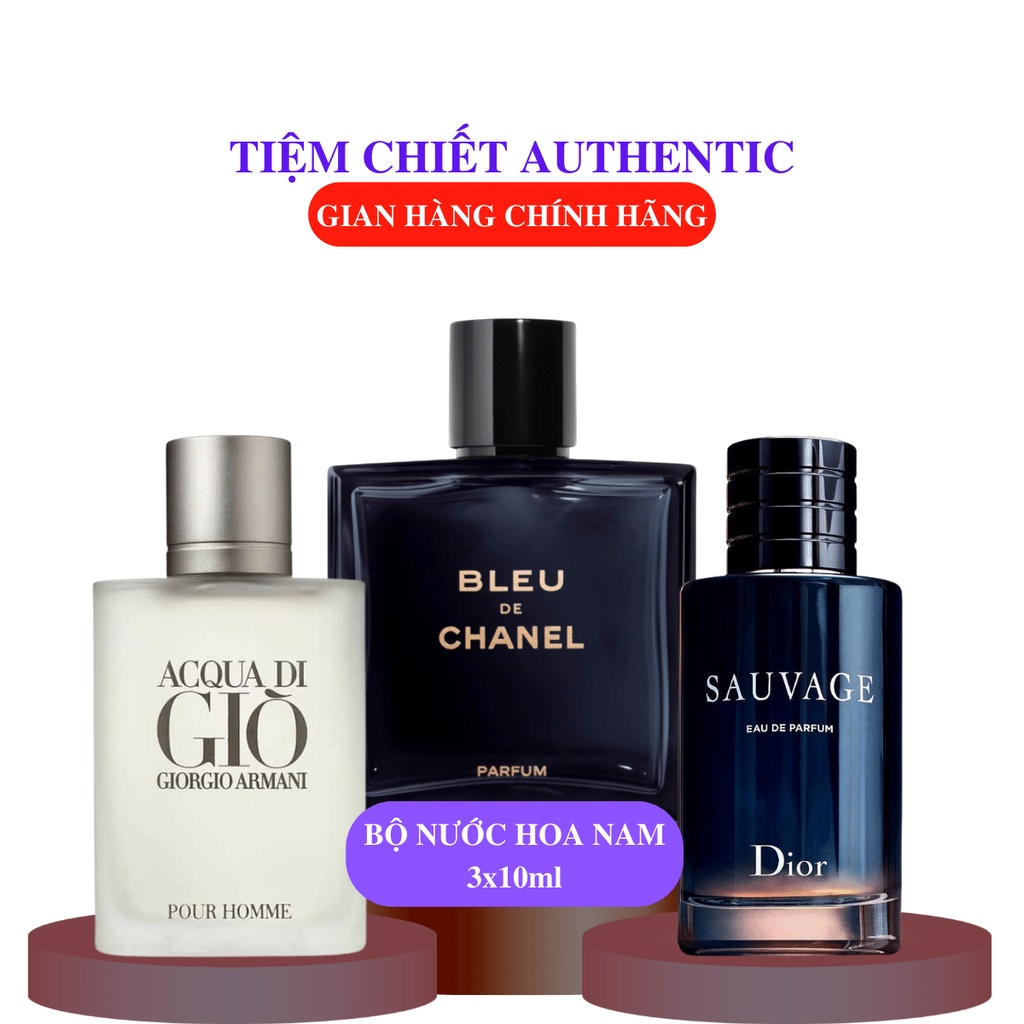 COMBO Nước Hoa Nam Dior Sauvage// Bleu De Chanel// Acqua Di Gio