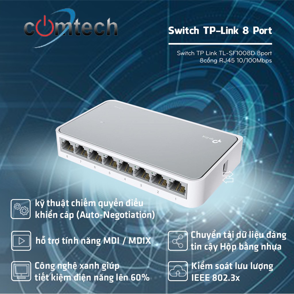 Switch chia mạng  8 cổng