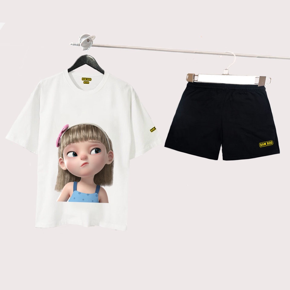 Bộ Thể Thao Nữ BAD GIRL Bộ Quần Áo thun NAM NỮ BAD GIRL Form Rộng (BỘ 46-47)