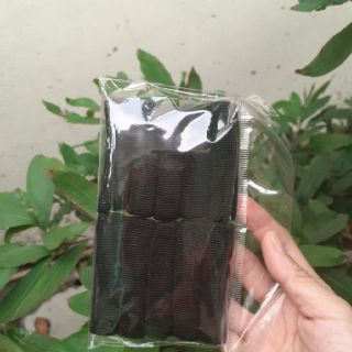 Túi 10 thun cột tóc trơn màu đen (bản 1.5cm)