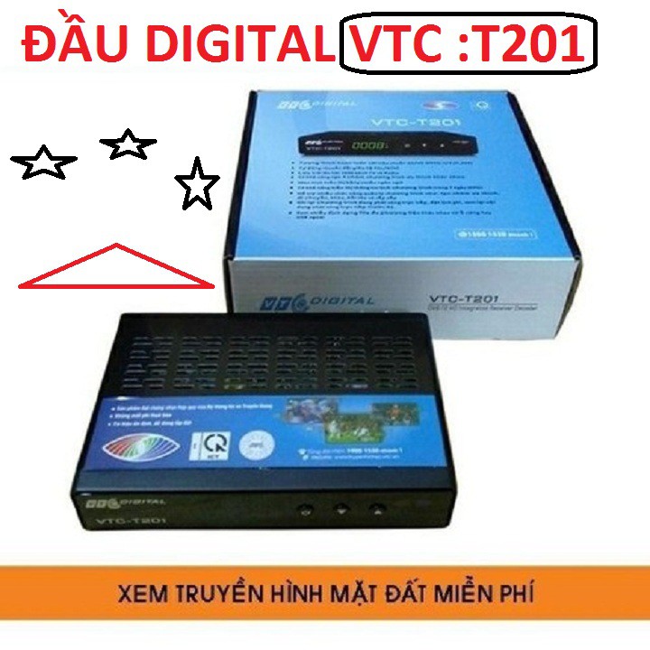 Đầu thu kỹ thuật số DVB - T2 VTC 201, xem truyền hình hơn 60 kênh, bảo hành 1 tháng