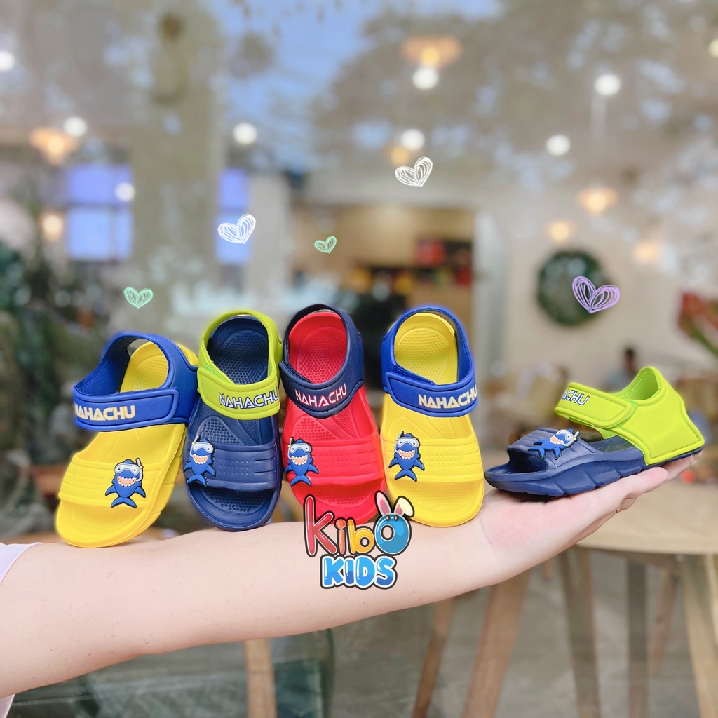 ￼￼￼Sandal Xốp Cho Bé Trai Siêu Nhẹ Siêu Bền Hoạ Tiết Cá Mập SA409