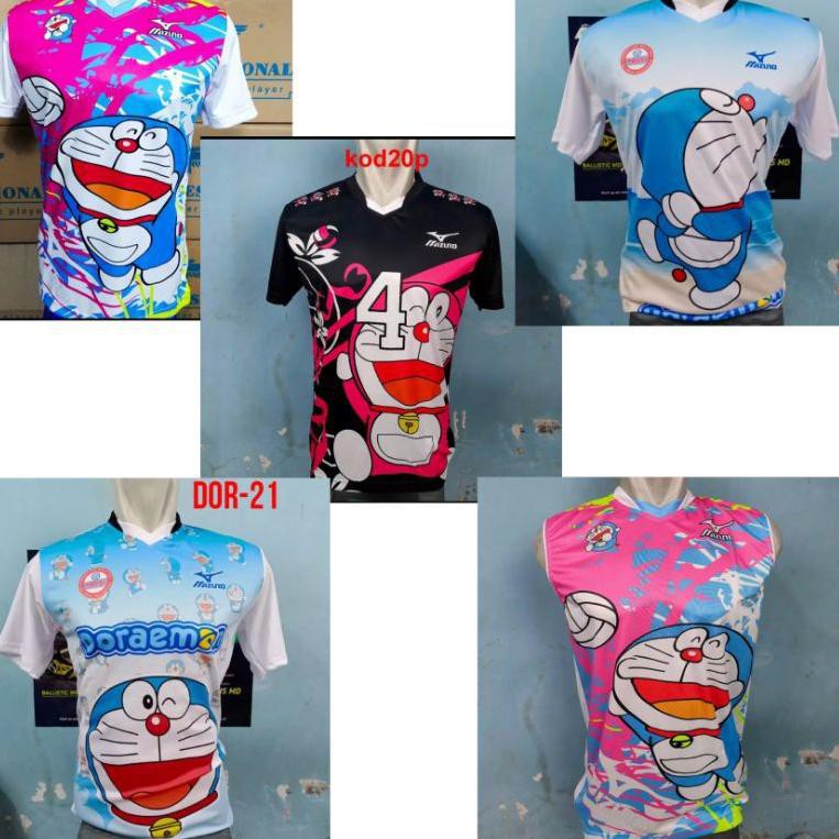 Áo Thun In Hình Doraemon Đội Bóng Chuyền Số 682355