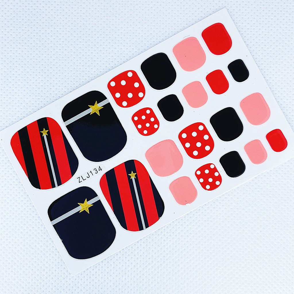Bộ 22 Miếng Dán Móng Chân Gadis Manis Manis Bersih 3d Độc Đáo