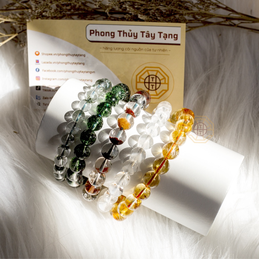 Vòng Tay Phong Thủy Đá Ưu Liinh Tự Nhiên [TẶNG HỘP GỖ] nam nữ mệnh Kim Mộc Thủy Hỏa Thổ - Phong Thủy Tây Tạng