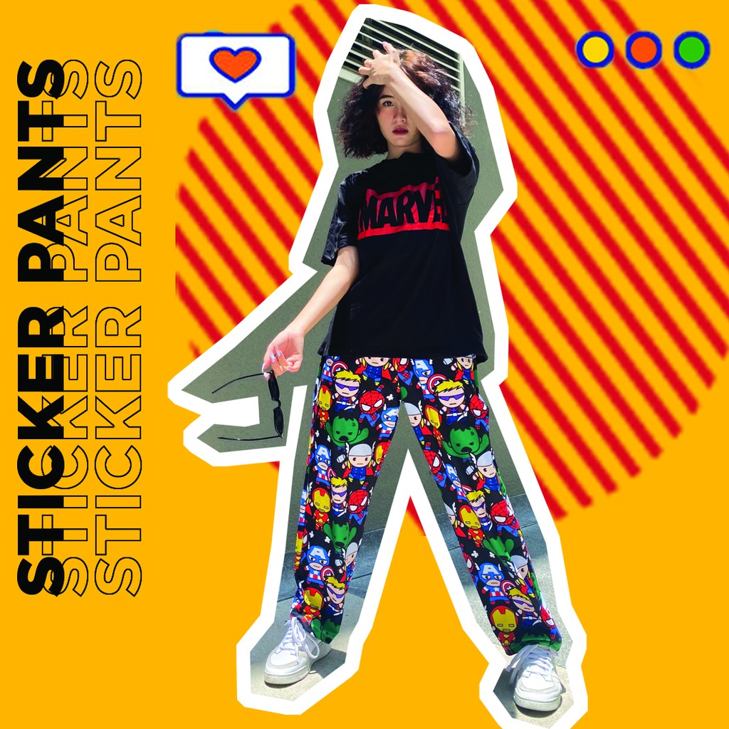 [STICKER PANTS] | Quần Hoạ Tiết Ống Suông | made by Méow