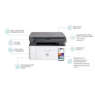 [Nhập ELHPP giảm 20% tối đa 1TR5] Máy in laser đen trắng đa chức năng HP 135A/135W - In, scan,copy