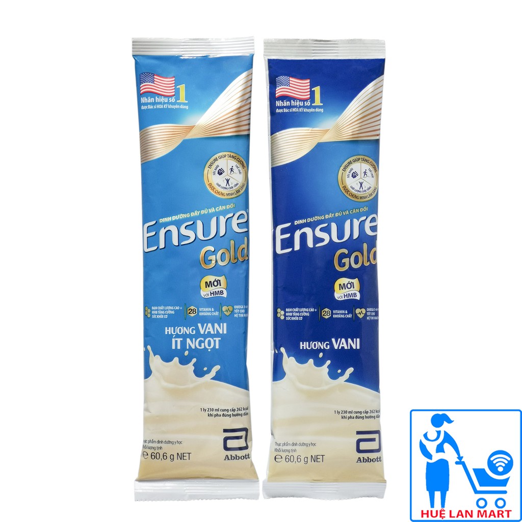 [Mã 44FMCGSALE1 giảm 0.1 đơn 250K] Combo 2 Gói Sữa Bột Ensure Gold 60,6g vị cafe (Dinh dưỡng cân đối và đầy đủ)