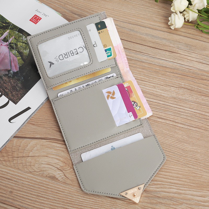 Ví nữ cầm tay nhỏ gọn, gập 3 nhiều ngăn tiện dụng, khóa trái tim siêu xinh G0064 chất liệu bền đẹp