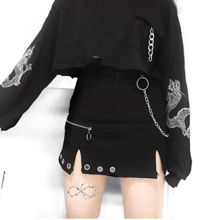 Chân váy ulzzang dây xích