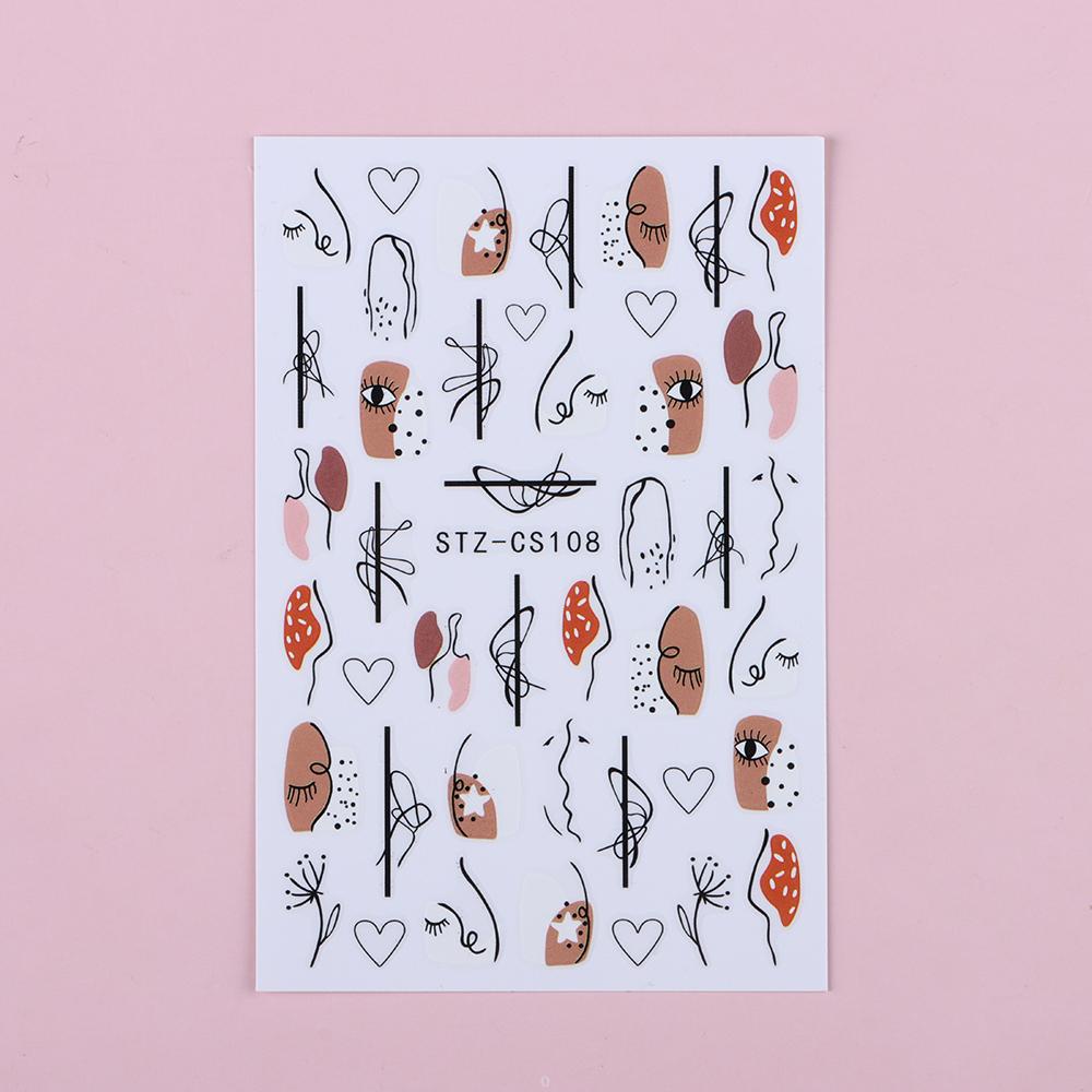 Miếng Dán Trang Trí Móng Tay Họa Tiết Hoa / Hình Học Phong Cách Pháp