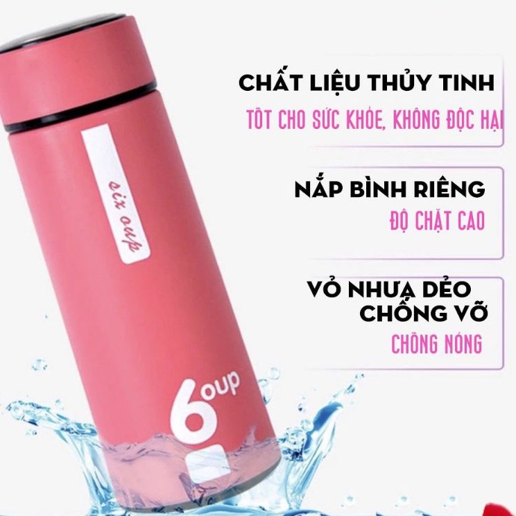Bình giữ nhiệt 6 Oup chóng nóng mùa hè lõi thủy tinh, bình nước thiết kế nhỏ gọn chất liệu an toàn sức khỏe Angola