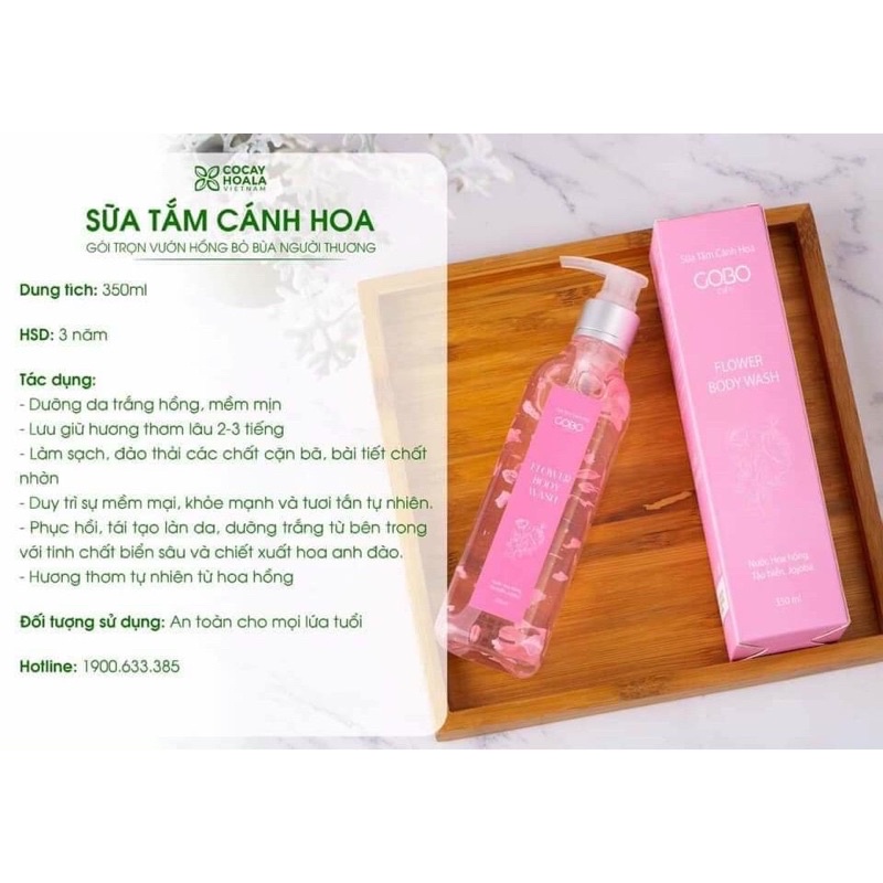 [Chính hãng 100% ]Sữa Tắm Cánh Hoa Hồng Hương Thơm Quyến Rũ Cocayhoala 350ml