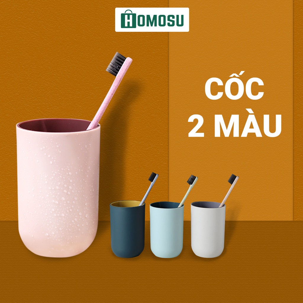 Cốc Hai Màu Đánh Răng, Cốc Nhựa Uống Nước Đa Năng I002