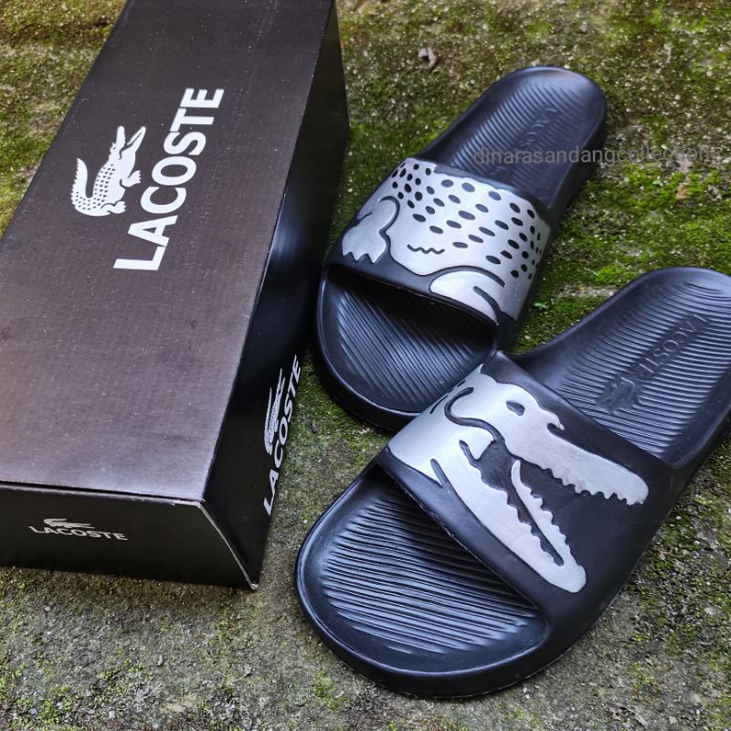 Dép sandal Lacoste chính hãng màu đen thời trang cho nam