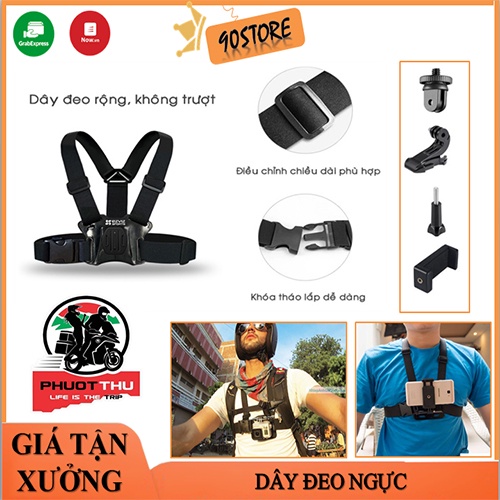 [GIÁ SỈ]Dây Đeo Ngực Cho Điện Thoại Làm Camere Hành Trình, Máy Quay Hành Động GoPro, Sjcam, Yi Action, Osmo Action