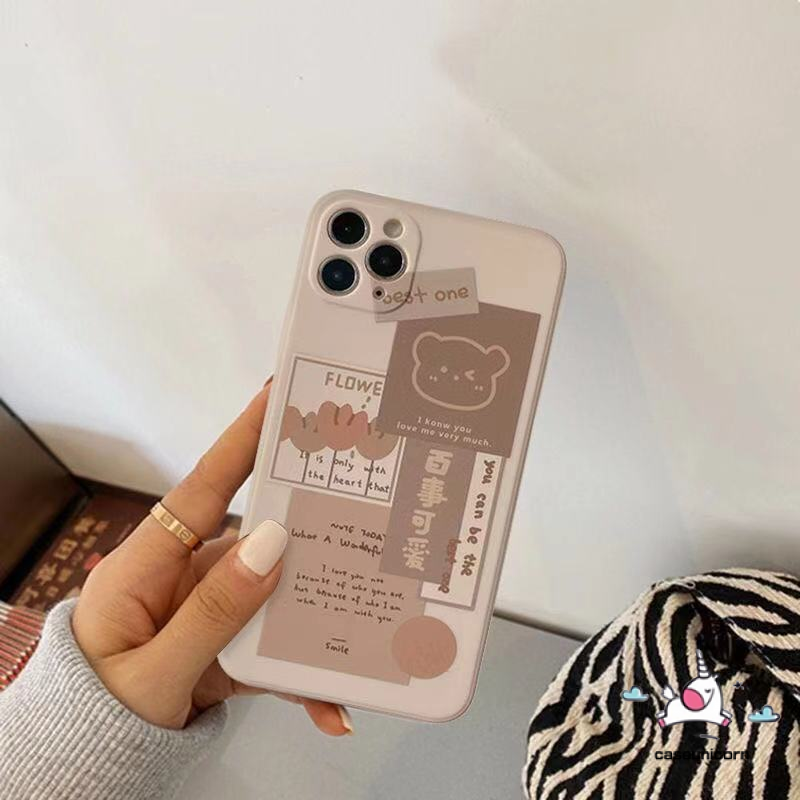 Ốp Điện Thoại TPU Mềm In Hình Gấu Đáng Yêu Cho iPhone 12 11 Pro Max Xs Max Xr 8 7 6s 6 Plus Se | BigBuy360 - bigbuy360.vn