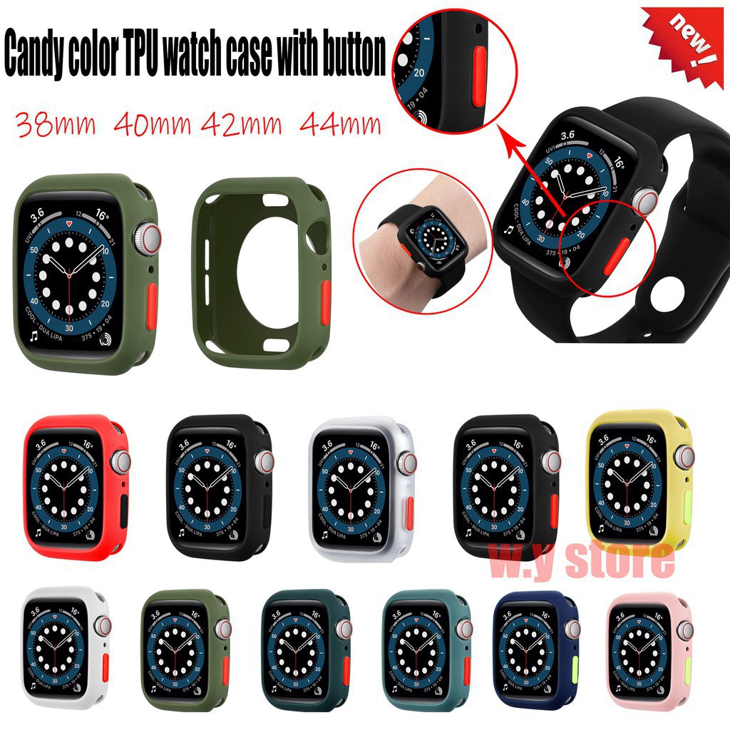 Ốp đồng hồ silicone TPU chống sốc thích hợp cho Iwatch 1 / 2 / 3 / 4 / 5 / 6 Se 38mm 40mm 42mm 44mm