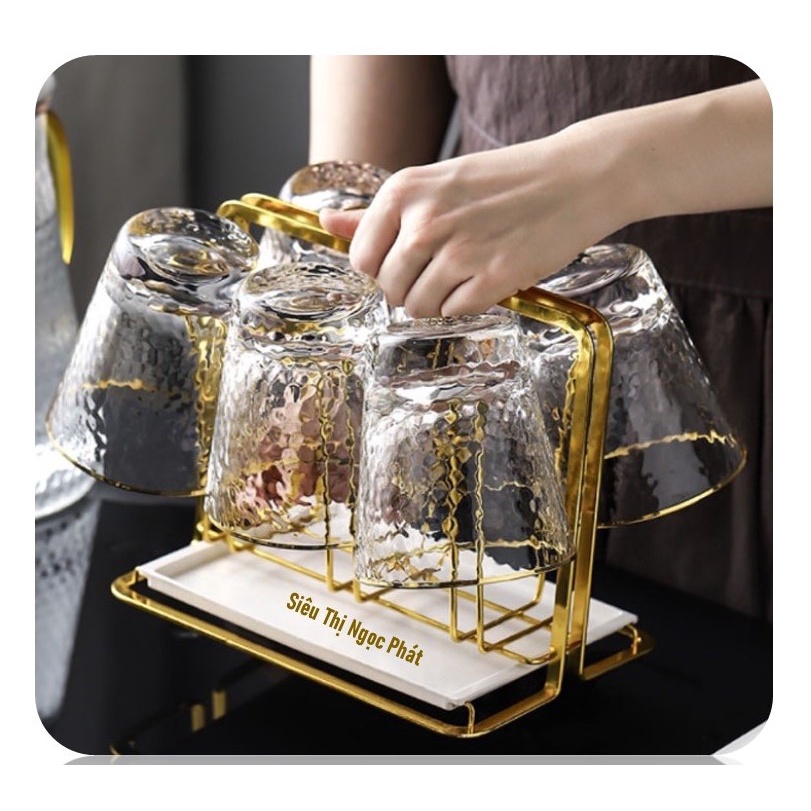 ÚP CỐC/LY CHỮ NHẬT CÓ KHAY HỨNG NƯỚC