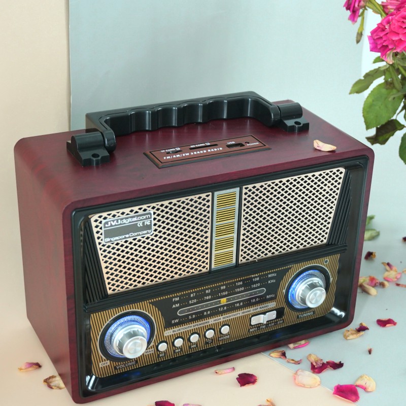 Đài Radio Retro Loa đài FM/Bluetooth KMA MD - 1802BT JVJ kiểu dáng cổ điển - Hỗ trợ FM / AM / SW 3 band DSP Radio