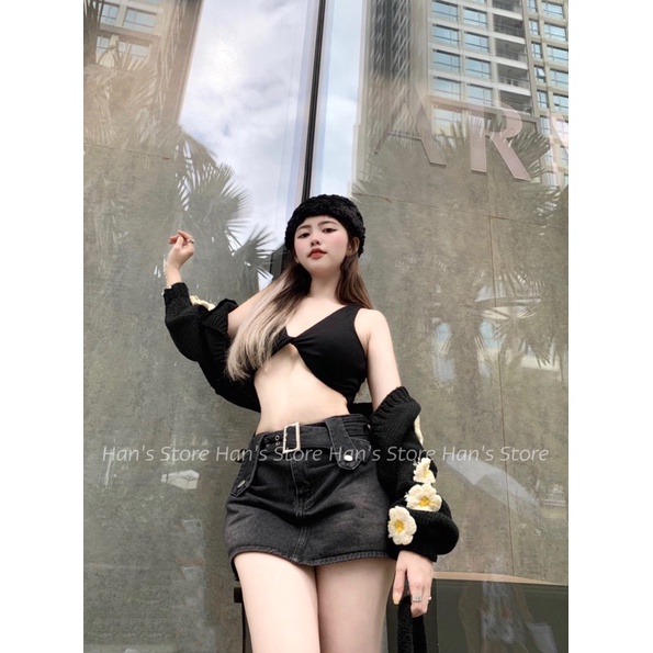 VÁY ĐEN CÓ QUẦN BÊN TRONG TẶNG KÈM ĐAI (ẢNH THẬT)