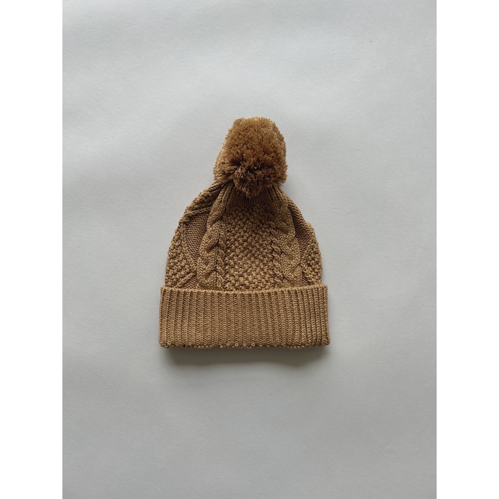 Mũ len vặn thừng quả bông Macro & Micro Cable Pompom Hat
