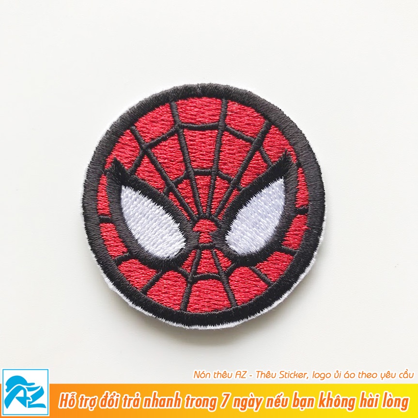 Patch vải thêu hình logo người nhện spiderman - Sticker ủi vá quần áo S195
