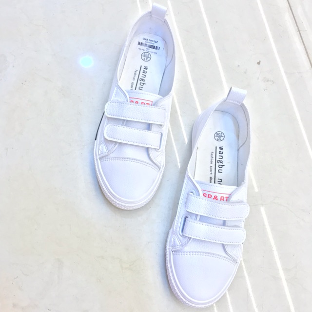 Slip on trắng tinh 2 đai cá tính