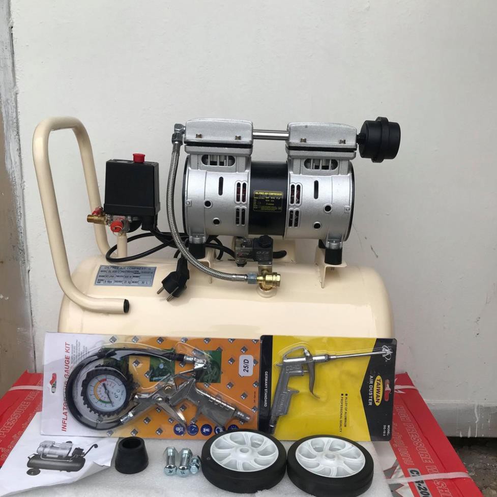 [Hàng xịn] Máy nén khí không dầu 30L, Máy nén khí Etop 30L đầy đủ phụ kiện sẵn nắp đặt