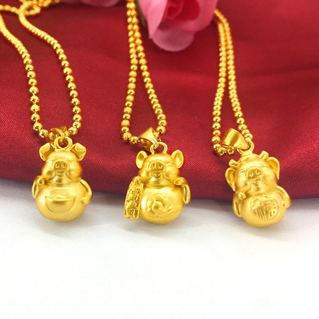 Dây Chuyền Mạ Vàng Mặt Hình Chú Heo 3d Thời Trang 999