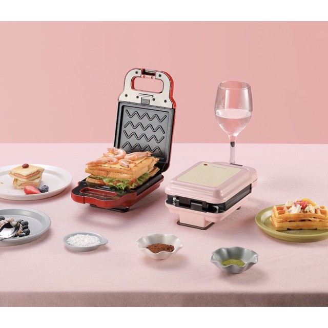 TORSOM Máy làm bánh sandwich waffle 2in1, chế biến đồ ăn nhanh cao cấp