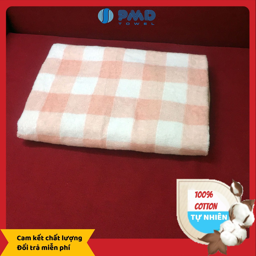 Khăn tắm kẻ gia đình cotton cao cấp xuất Nhật cực mềm êm nhẹ thấm nước tốt nhanh khô không sổ lông phai màu