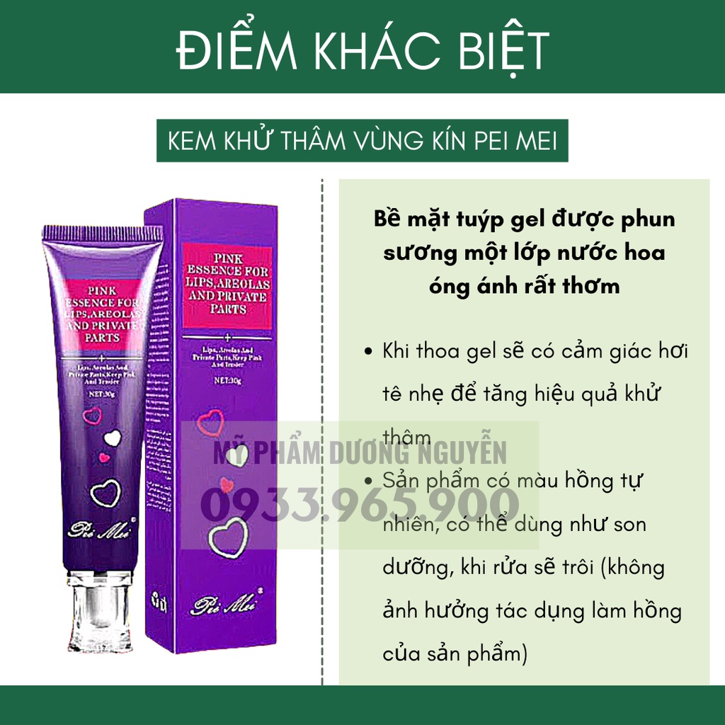 Chống Thâm Môi - Làm Hồng Môi - Nhũ Hoa - Vùng Kín Pei Mei Sexy Pink Bioaqua 30g