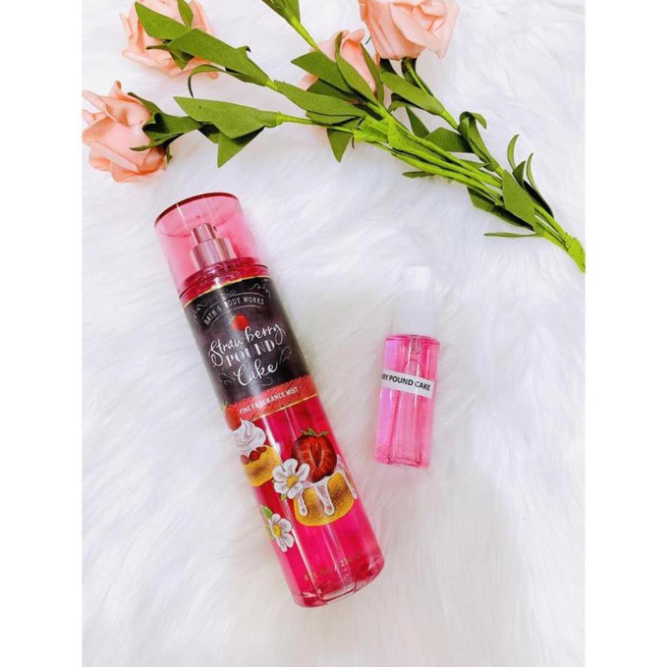 (33ML)XỊT THƠM STRAWBERRY POUND CAKE BATH AND BODYWORKS - Body Mist STORE