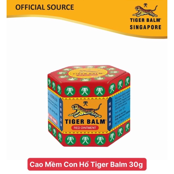 [Singapore] Dầu cù là con cọp Tiger Balm( Đỏ-Trắng) Giảm Đau đầu, thấp khớp, ngạt mũi-30g