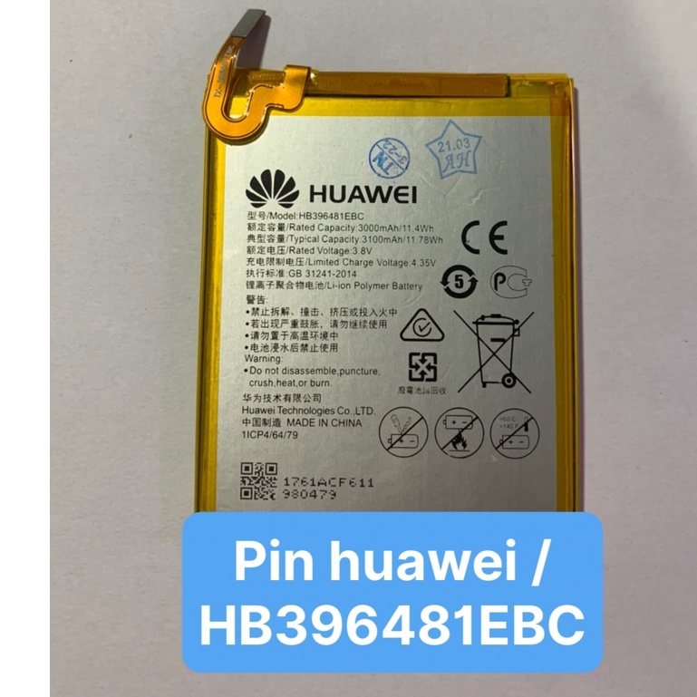 Pin điện thoại zin hãng huawei Gr5 / Y6ii - cam L21 HB396481ECB - 3000mAh Có bảo hành