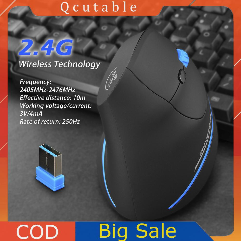 ZELOTES F-35A 2.4GHz Wireless Vertical 2400DPI Adjustable Optical PC Mouse 