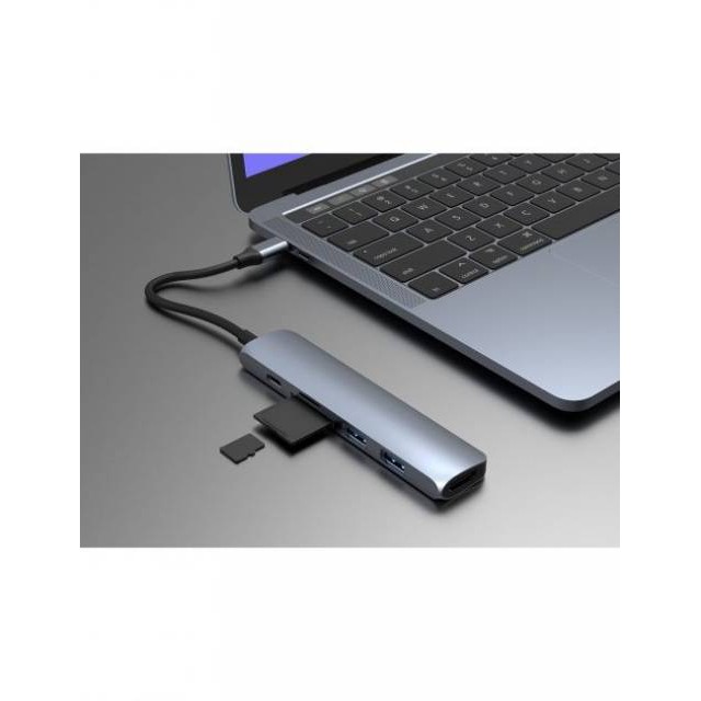 Cổng Chuyển Hyperdrive (Bar 6 In 1 )USB-C Hub For Macbook, Ipad Pro 2018, PC & Devices  (HD22E)