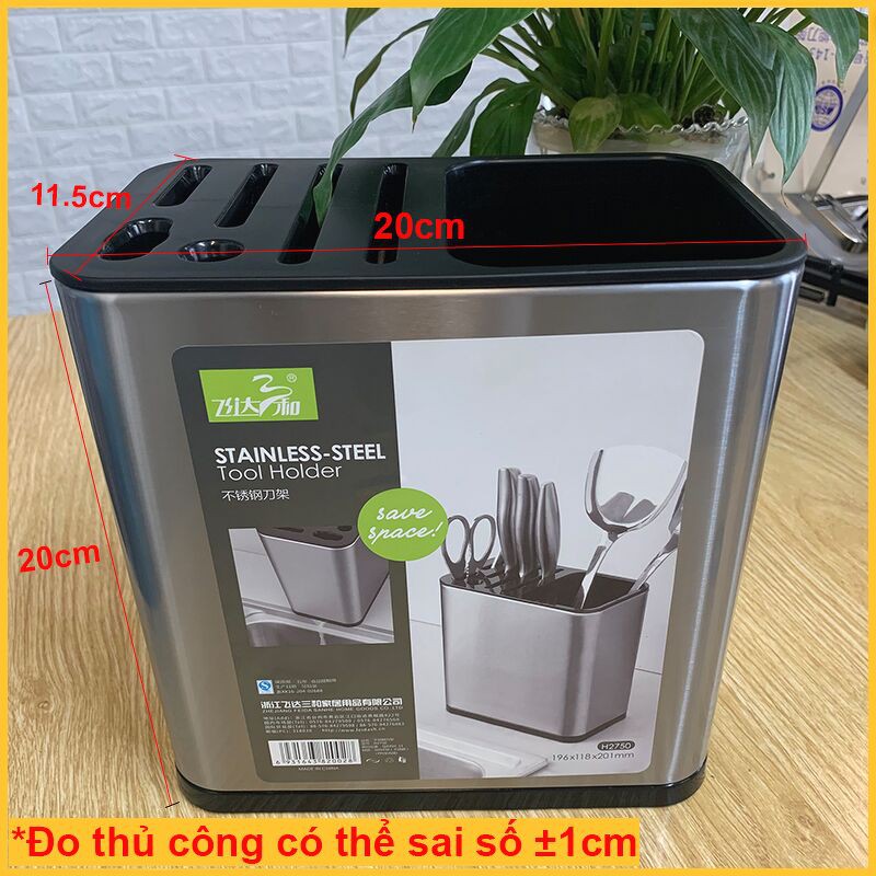 Ống cắm đũa, dao kéo INOX 2 ngăn cao cấp chất liệu inox 304 không han gỉ, Sang trọng, Gọn gàng. Dụng cụ nhà bếp