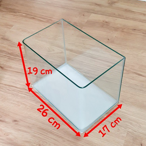 Bộ 2 Hồ Cá Acrylic Cubic Size 18 và 26 Kích Thước 18x13x15cm và 26x17x19cm Dày 4mm Bầu 2 Cạnh Bìa