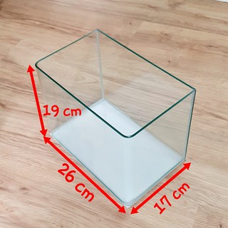 Hồ Cá Acrylic Cubic Size 26 Kích Thước 26x17x19cm Dày 4mm Bầu 2 Cạnh Bìa