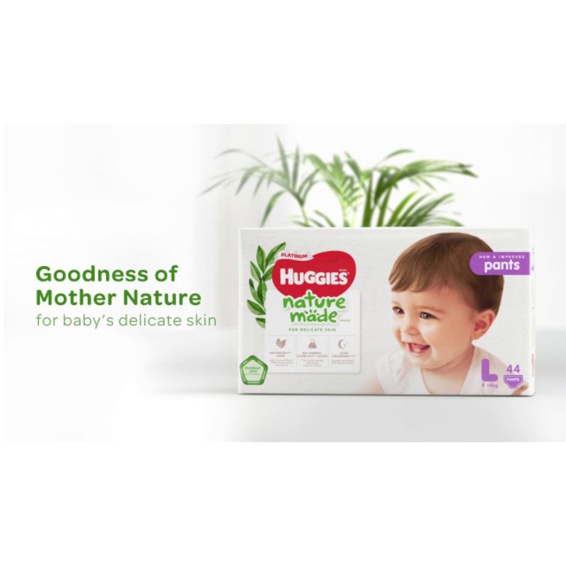 [HÀNG CHÍNH HÃNG CTY] Bỉm HUGGIES PLATINUM NATURE MADE size M58/L44/XL 38/XXL26/S82/NB60