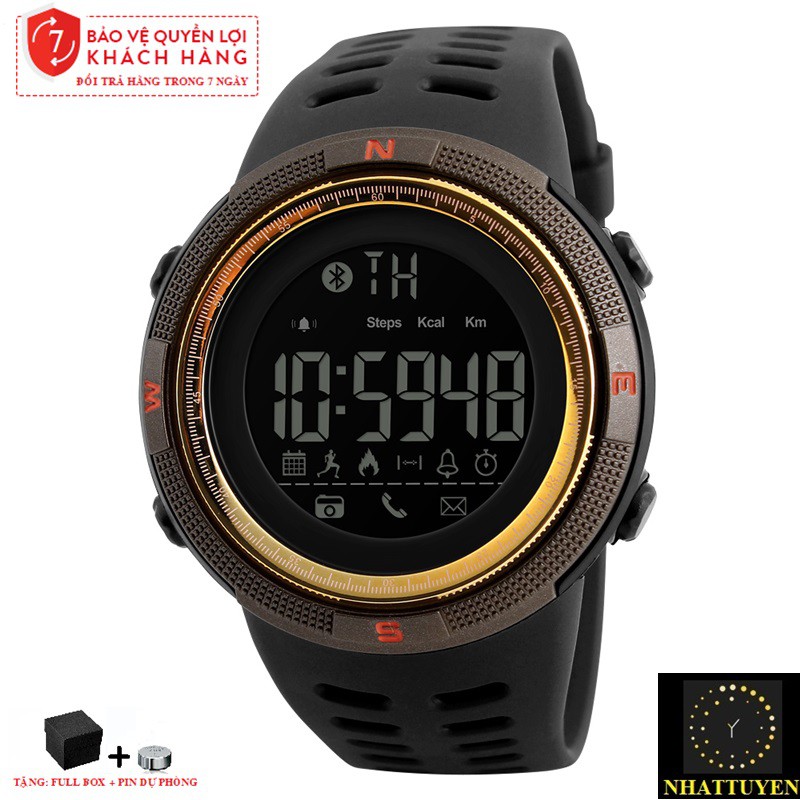 Đồng Hồ Điện Tử Nam SKMEI 1250 Dây Cao Su, Mặt Tròn Kết Nối Bluetooth - HÀNG CHÍNH HÃNG[FULLBOX] | BigBuy360 - bigbuy360.vn