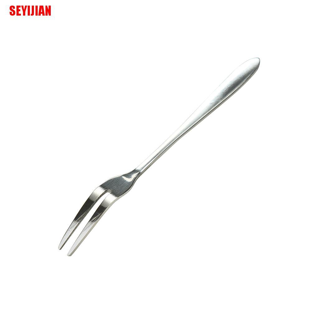 Set 5 / 10 Nĩa Ăn Trái Cây Hai Răng Bằng Thép Không Gỉ Cao Cấp