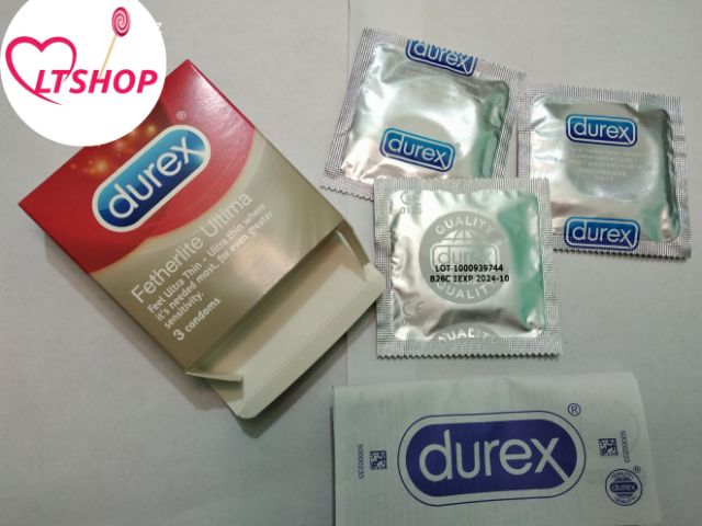 Bao Cao Su  Durex Fetherlite ultima  siêu mỏng bôi trơn  hộp 3cái