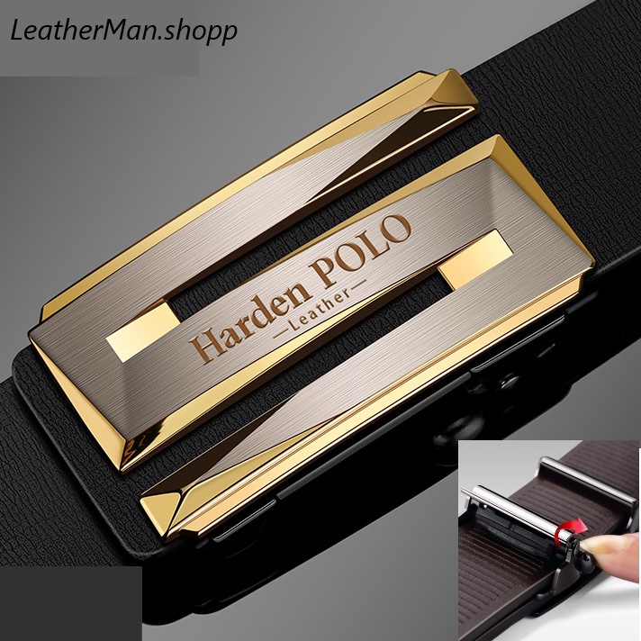 Dây lưng nam HARDENPOLO cao cấp da bò fullbox khóa tự động EL05