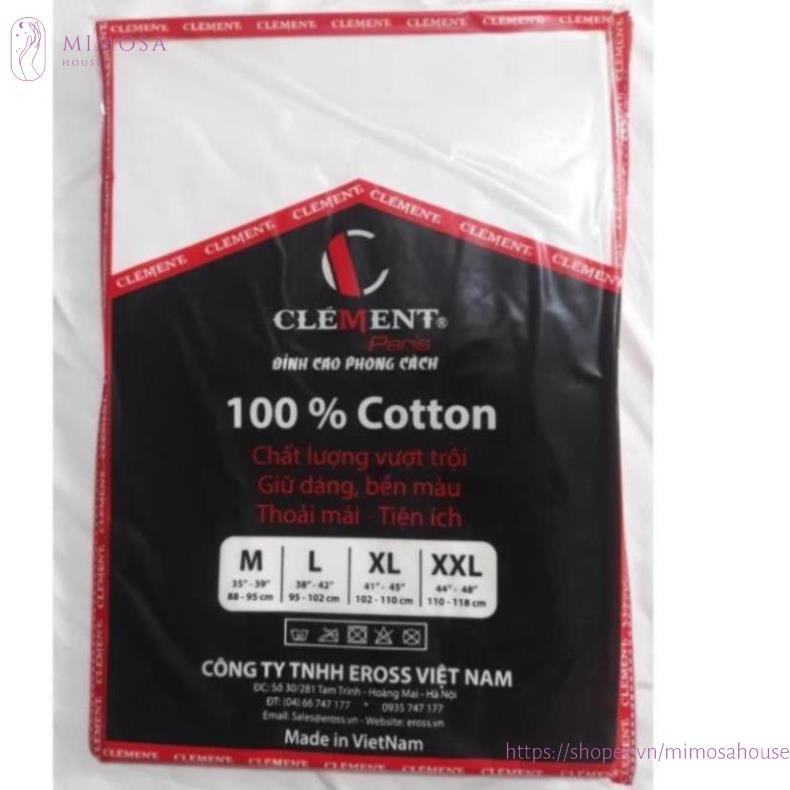 Aó Lót Nam cộc tay Cổ Tròn CLEMENT PARIS Chất Cotton 100%, Hàng Việt Nam xuất khẩu Chất Lượng Cao.Hàng hãng thanh lý