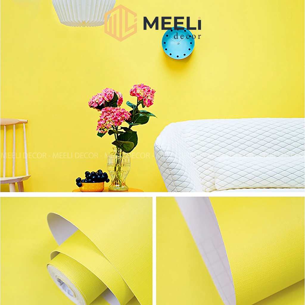 Giấy dán tường trơn màu pastel Meeli Decor decal dán tường phòng ngủ, khổ rộng 45cm, ME15