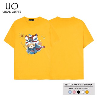 Áo Thun Tay Lỡ Nam Nữ Form Rộng URBAN OUTFITS In Mèo Múa Lân ATO27 Unisex 100 Cotton