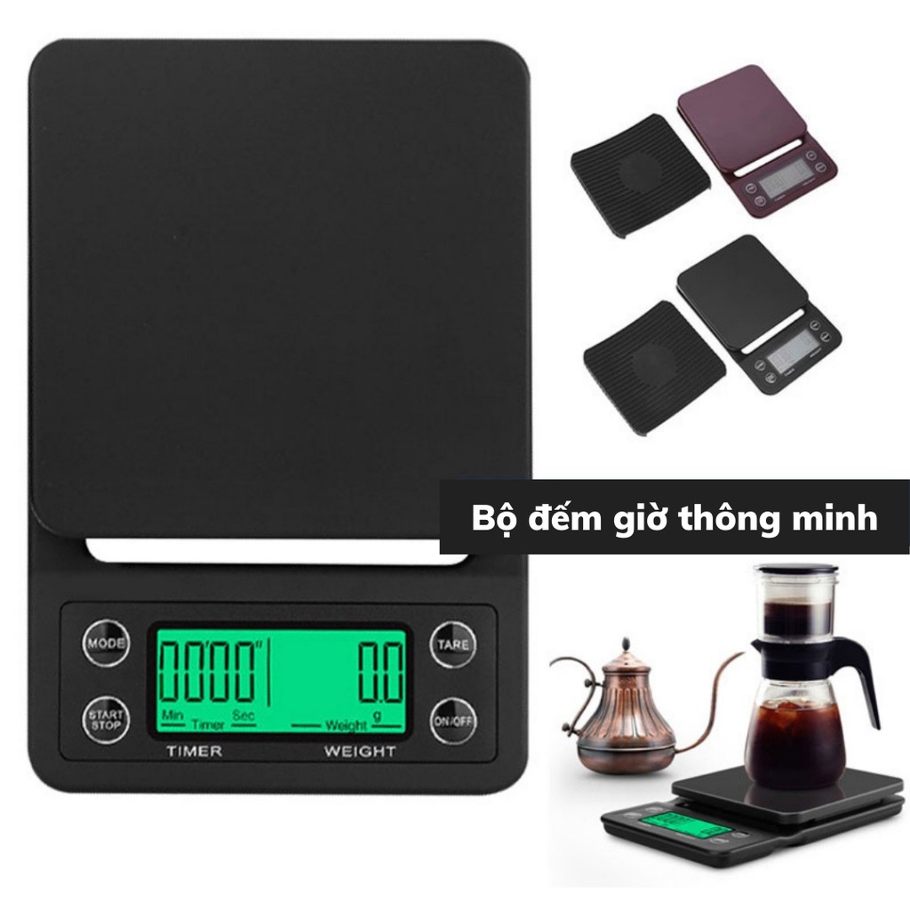 Cân tiểu ly điện tử pha chế tiểu li mini pha cà phê nguyên chất Espresso định lượng 0.1g - 5kg độ chính xác cao nhà bếp